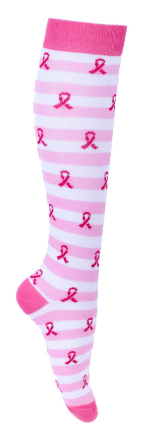 PARQUET Brand Ladies BREAST CANCER Knee High Socks PINK RIBBON AWARENESS - Novelty Socks And Slippers