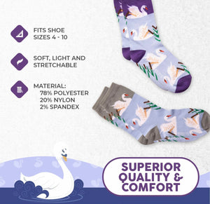 FOOZYS Brand Ladies SWANS 2 Pair Of Socks - Novelty Socks And Slippers