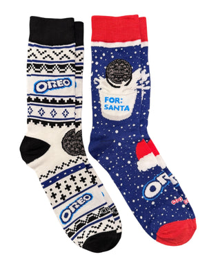 NABISCO OREO COOKIES Men’s CHRISTMAS 2 Pair Of Socks ‘FOR SANTA’ COOL SOCKS Brand - Novelty Socks And Slippers