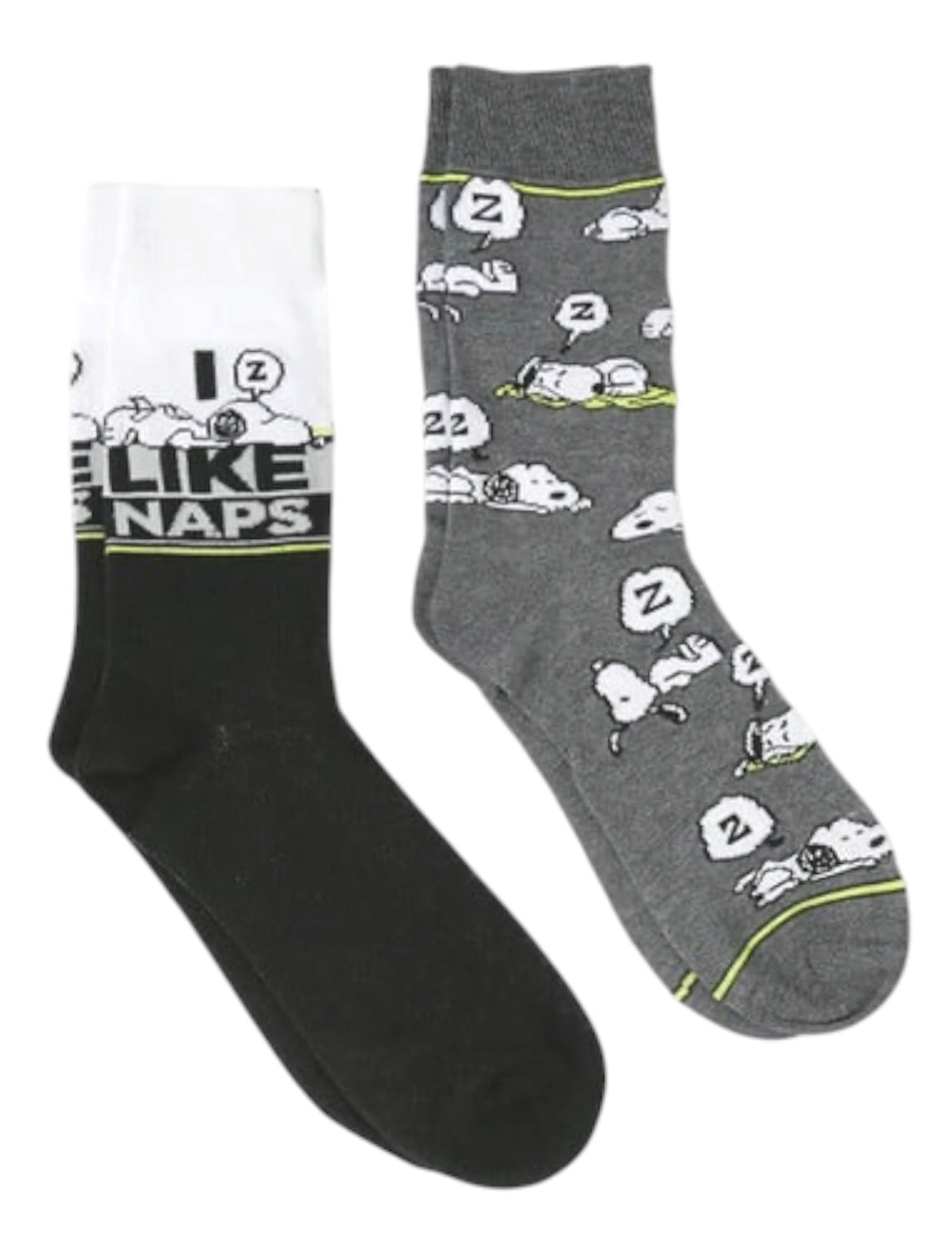 PEANUTS Men’s 2 Pair Of SNOOPY Socks ‘I LIKE NAPS’ - Novelty Socks And Slippers