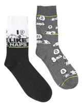 PEANUTS Men’s 2 Pair Of SNOOPY Socks ‘I LIKE NAPS’ - Novelty Socks And Slippers