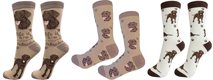 CHOCOLATE LABRADOR Dog Unisex Socks By E&S Pets