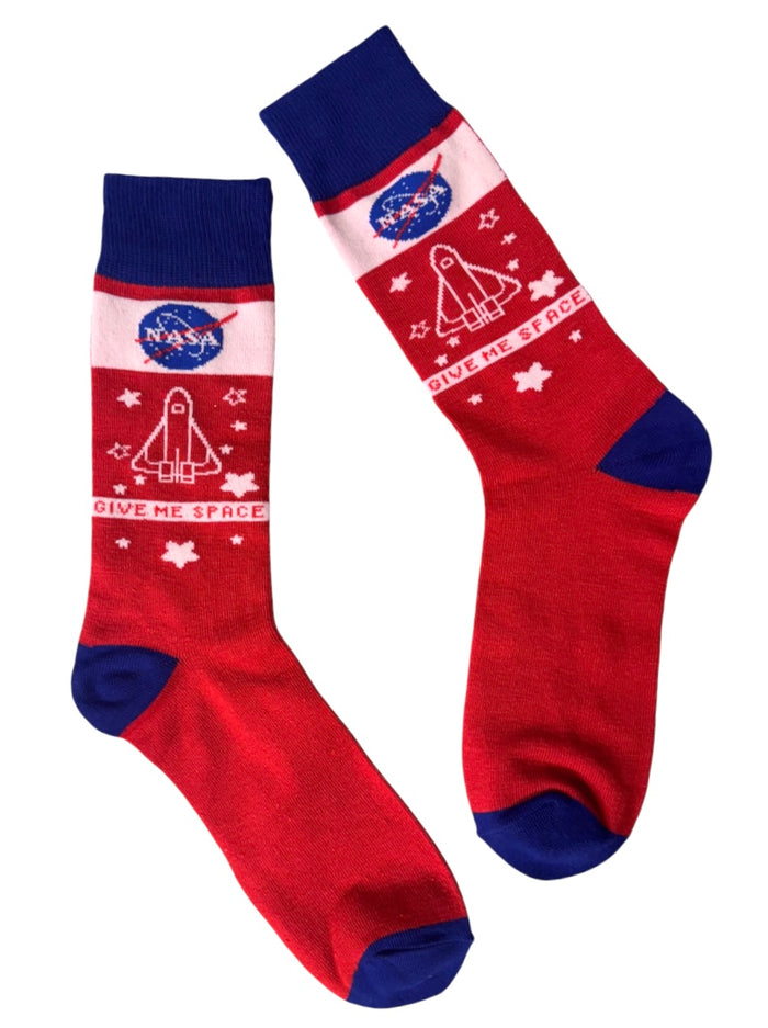 NASA Men’s ‘GIVE ME SPACE’ SOCKS With SPACE SHUTTLE