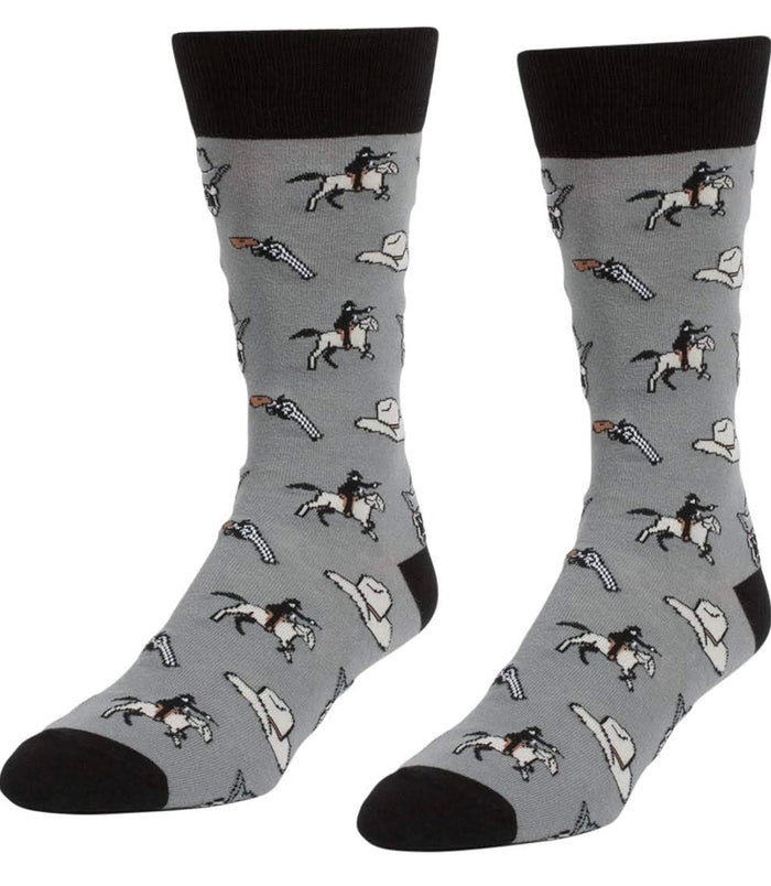 VIOLENT DELIGHTS Men’s COWBOYS & GUNS Socks COWBOY HATS & HORSES HEADLINE Brand