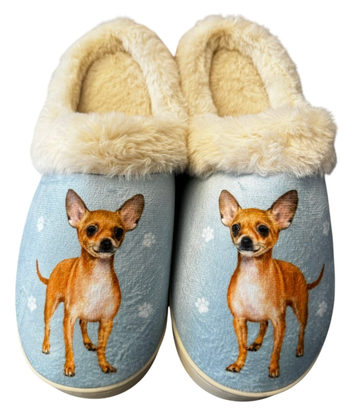 SNUGGS Memory Foam CHIHUAHUA (FAWN) Dog Non Slip Slippers By E&S Pets (Choose Size)