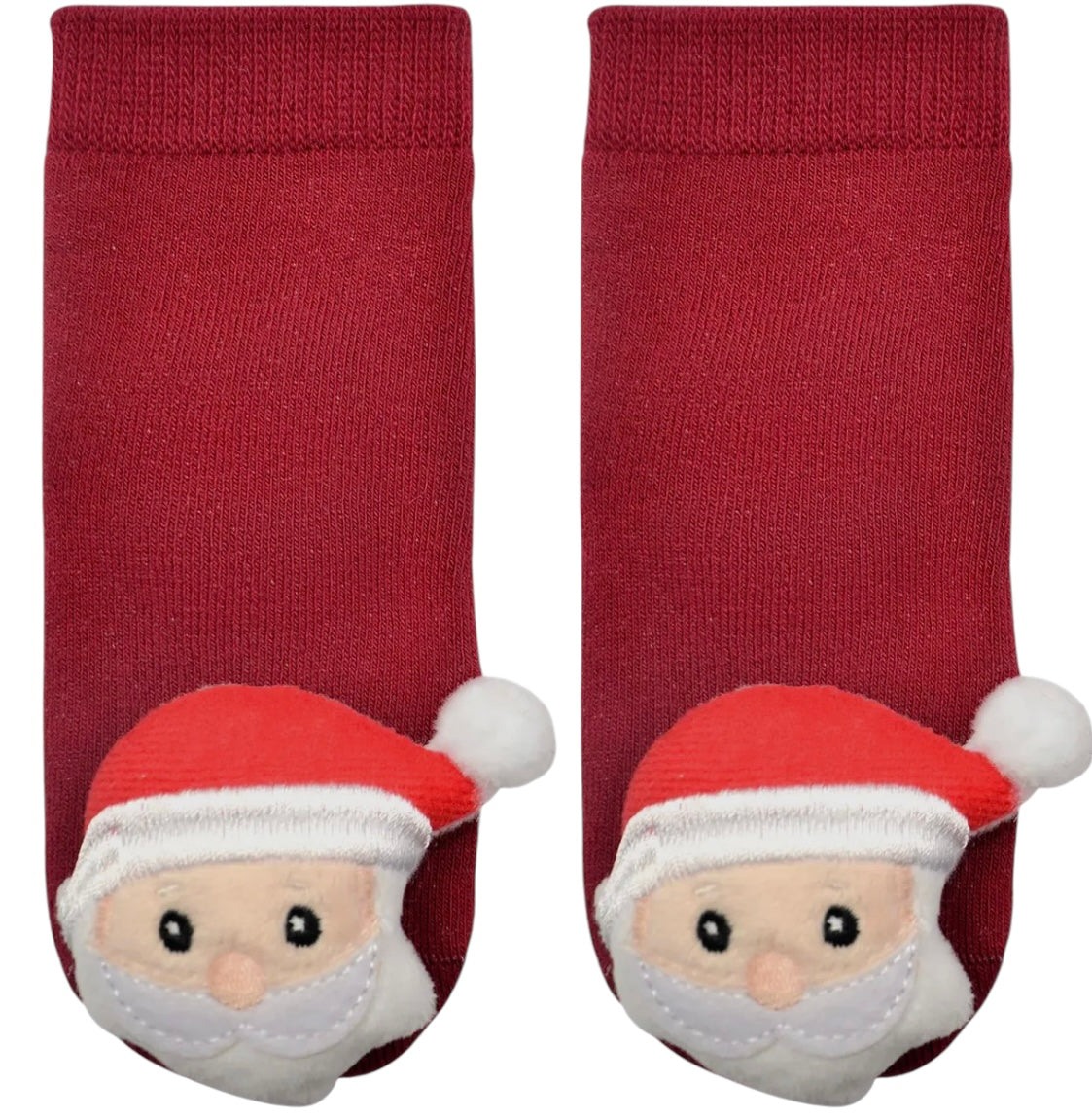 BOOGIE TOES Baby SANTA CLAUS Rattle Gripper Bottom Socks By PIERO LIVENTI - Novelty Socks And Slippers