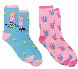 PEEPS MARSHMALLOWS Candy Ladies 2 Pair Of Easter Socks - Novelty Socks And Slippers