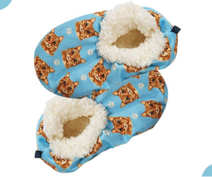 COMFIES BRAND Ladies TABBY CAT (ORANGE) Non-Skid SLIPPERS