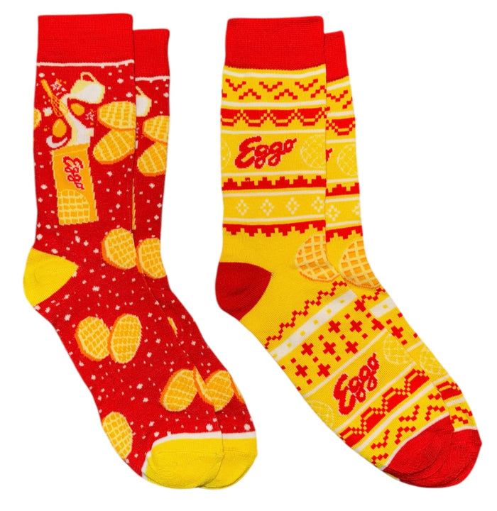 EGGO WAFFLES Men's Christmas 2 Pair Of Socks