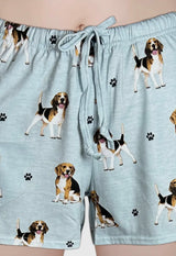 COMFIES LOUNGE PJ SHORTS Ladies BEAGLE DOG By E&S PETS - Novelty Socks And Slippers
