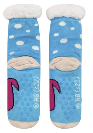 THE FLINTSTONES Ladies DINO Sherpa Lined Gripper Bottom Slipper Socks