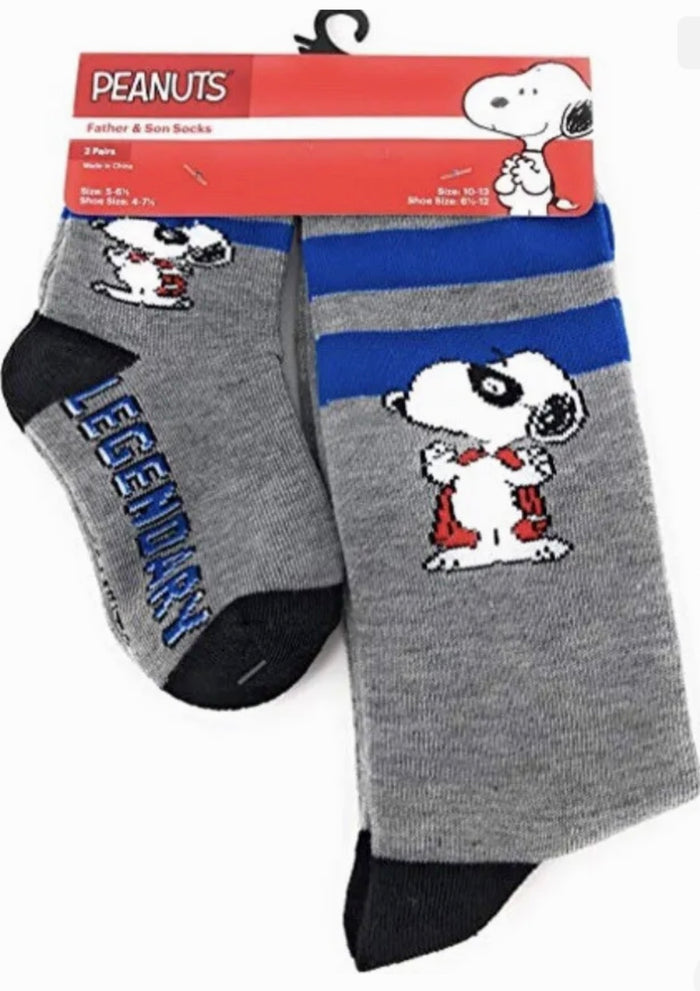 PEANUTS Men’s 2 Pair Of Snoopy Socks FATHER & SON ‘LEGENDARY’