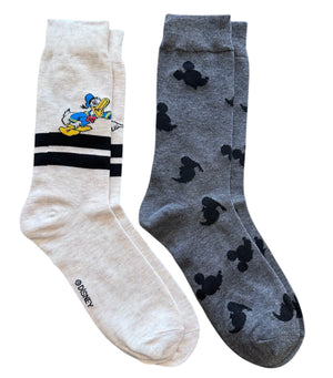 DISNEY Men’s 2 Pair Of MICKEY MOUSE & DONALD DUCK Socks - Novelty Socks And Slippers