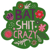 FUNATIC Brand BAT SHIT CRAZY Vinyl Sticker - Novelty Socks And Slippers