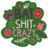 FUNATIC Brand BAT SHIT CRAZY Vinyl Sticker - Novelty Socks And Slippers