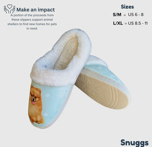 SNUGGS Memory Foam POMERANIAN Dog Non Slip Slippers By E&S Pets (Choose Size)