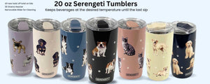 Dog & Cat Stainless Steel Ultimate 20 Oz. Hot & Cold Travel Mug Tumbler By E&S Pets (Choose From 40+ BREEDS) - Novelty Socks And Slippers