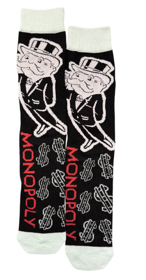 MONOPOLY Men’s RICH UNCLE PENNYBAGS Socks With Dollar Signs - Novelty Socks And Slippers