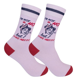 I’M NOT A HOE BUT I HAVE NEEDS Adult Unisex Socks FUNATIC Brand - Novelty Socks And Slippers