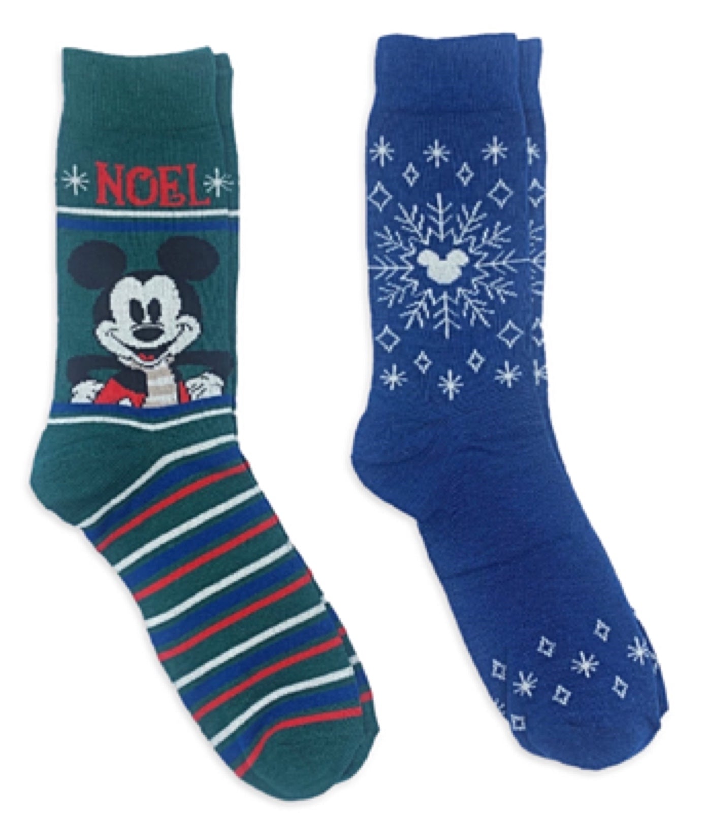 DISNEY MEN’S MICKEY MOUSE CHRISTMAS 2 PAIR OF SOCKS ‘NOEL’ | Novelty ...