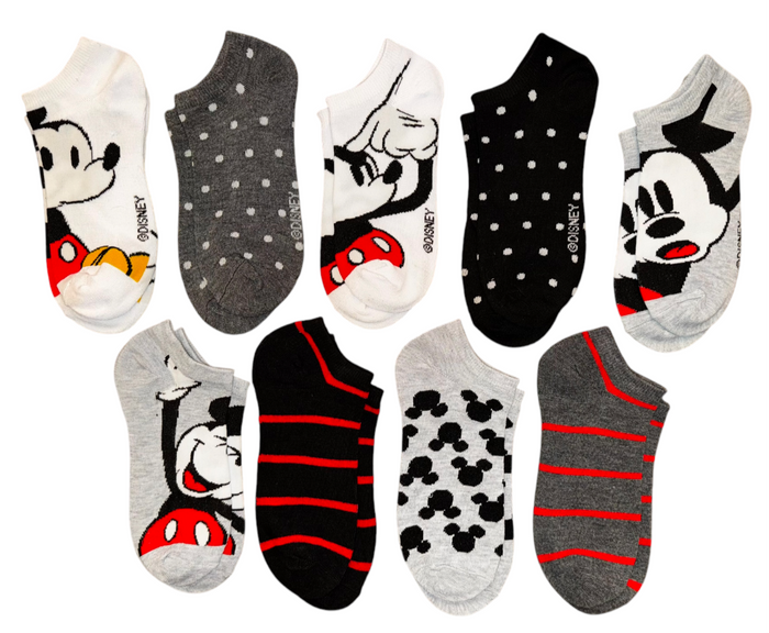 Disney Ladies 9 Pair Of MICKEY MOUSE Low Show Socks