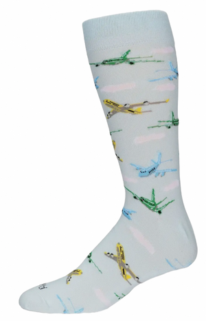 Memoi Brand Men’s AIRPLANES Socks PLANES ALL OVER - Novelty Socks And Slippers