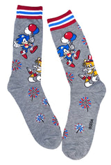SONIC THE HEDGEHOG Men’s PATRIOTIC Socks With TAILS - Novelty Socks And Slippers