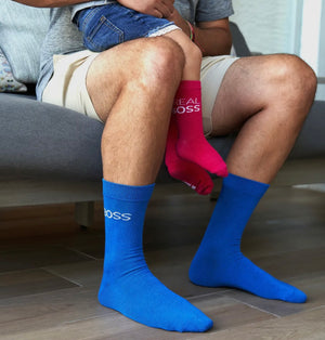 SIDEKICKS By Piero Liventi Adult & Child Sock Set ‘THE BOSS’ ‘THE REAL BOSS