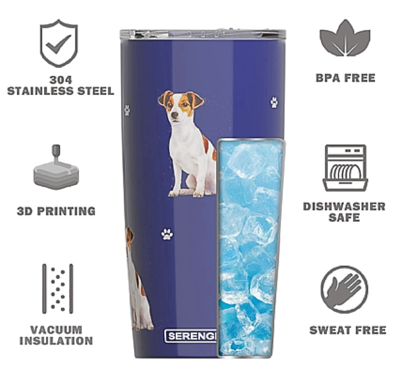 Poodle Dog Serengeti 40 oz. Stainless Steel Ultimate Hot & Cold Tumbler