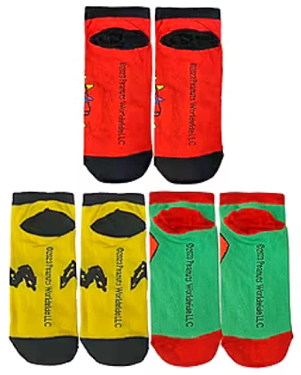 PEANUTS Ladies 3 Pair Of CHRISTMAS No Show Socks SNOOPY & WOODSTOCK - Novelty Socks And Slippers