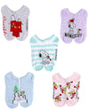 PEANUTS Ladies 5 Pair Of CHRISTMAS No Show Socks ‘WARM & COZY’ - Novelty Socks for Less