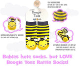 BOOGIE TOES Unisex Baby PUPPY DOG Rattle Gripper Bottom Socks By Piero Liventi - Novelty Socks And Slippers