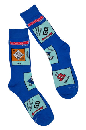 MONOPOLY Board Game Men’s Socks GO TO JAIL, FREE PARKING - Novelty Socks And Slippers