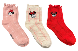 Disney Minnie Mouse Ladies 3 Pair Of Socks