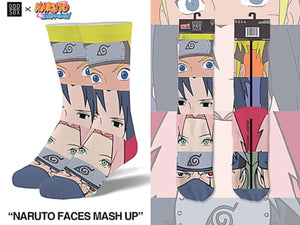 NARUTO Men’s FACES MASH UP Socks ODD SOX Brand - Novelty Socks for Less
