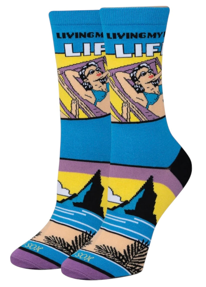 COOL SOCKS Brand Unisex LIVING MY BEST LIFE Socks