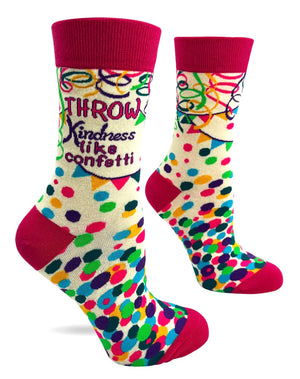 FABDAZ Brand Ladies THROW KINDNESS LIKE CONFETTI Socks - Novelty Socks And Slippers