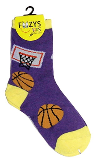 FOOZYS Brand Kids BASKETBALL Socks Ages 5-10 Years - Novelty Socks And Slippers