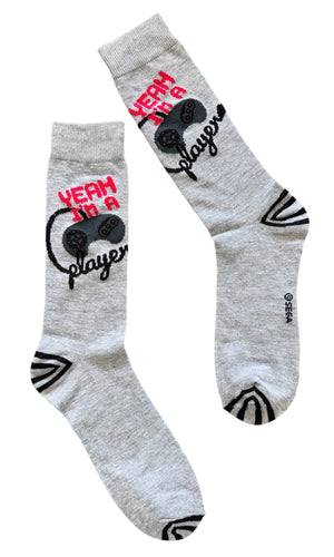 SEGA GENESIS Men’s Socks ‘YEAH I’M A PLAYER’ - Novelty Socks And Slippers