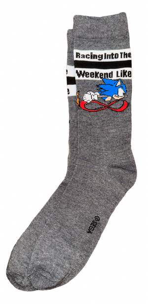 SONIC THE HEDGEHOG Men’s ‘RACING INTO THE WEEKEND LIKE’ - Novelty Socks And Slippers