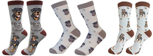 ROTTWEILER Dog Unisex Socks By E&S Pets CHOOSE SOCK DADDY, HAPPY TAILS, LIFE IS BETTER - Novelty Socks for Less