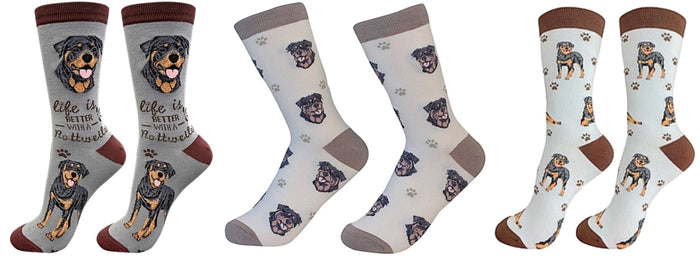 ROTTWEILER Dog Unisex Socks By E&S Pets CHOOSE SOCK DADDY, HAPPY TAILS, LIFE IS BETTER