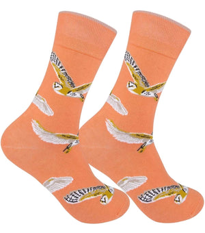 BARN OWL Adult Unisex Socks FUNATIC Brand Barn Owls All Over - Novelty Socks And Slippers