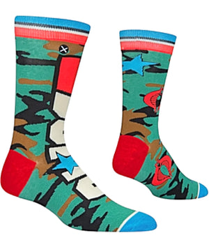 G.I. JOE Men’s Camouflage SPLIT RETRO Socks ODD SOX Brand - Novelty Socks for Less