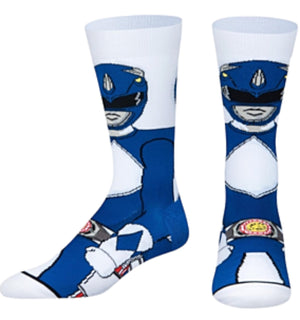 POWER RANGERS Men’s BLUE RANGER 360 Socks ODD SOX Brand - Novelty Socks for Less