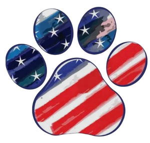 AMERICAN DOG Paw Print Vinyl Sticker By E&S Pets