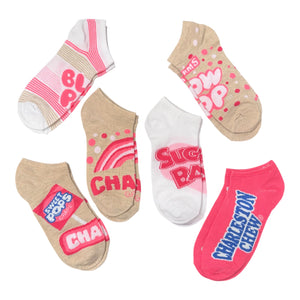 CHARMS BLOW POP Ladies 6 Pair Of Low Show Socks  SUGAR BABIES, CHARLESTON CHEW - Novelty Socks And Slippers