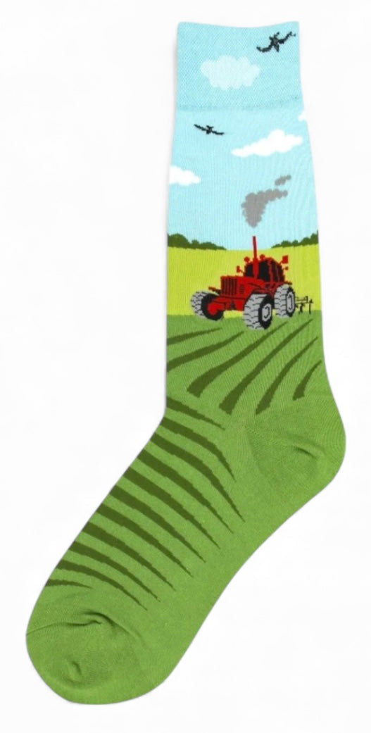 RED FARM TRACTOR Men’s Socks FOOT TRAFFIC Brand