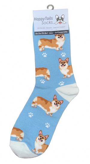 WELSH CORGI Dog Unisex Socks By E&S Pets CHOOSE SOCK DADDY, HAPPY TAILS, LIFE IS BETTER - Novelty Socks And Slippers