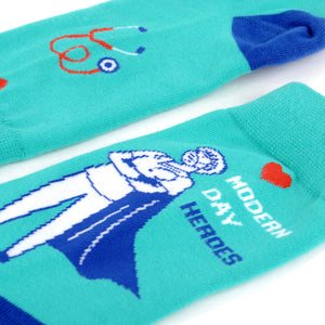 PARQUET Brand Men’s HEALTHCARE Socks ‘MODERN DAY HEROES’ - Novelty Socks And Slippers